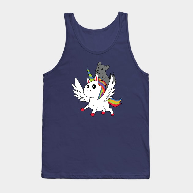 Chinchilla Riding A Unicorn Cartoon Tank Top by BasicBeach